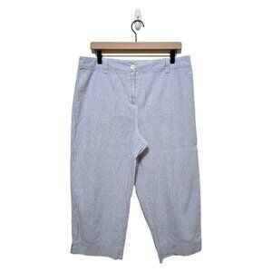 Duck Head Striped Seersucker High Waist Capri Pants Sz 16